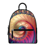 Infinite Fractal Print Leather Backpack