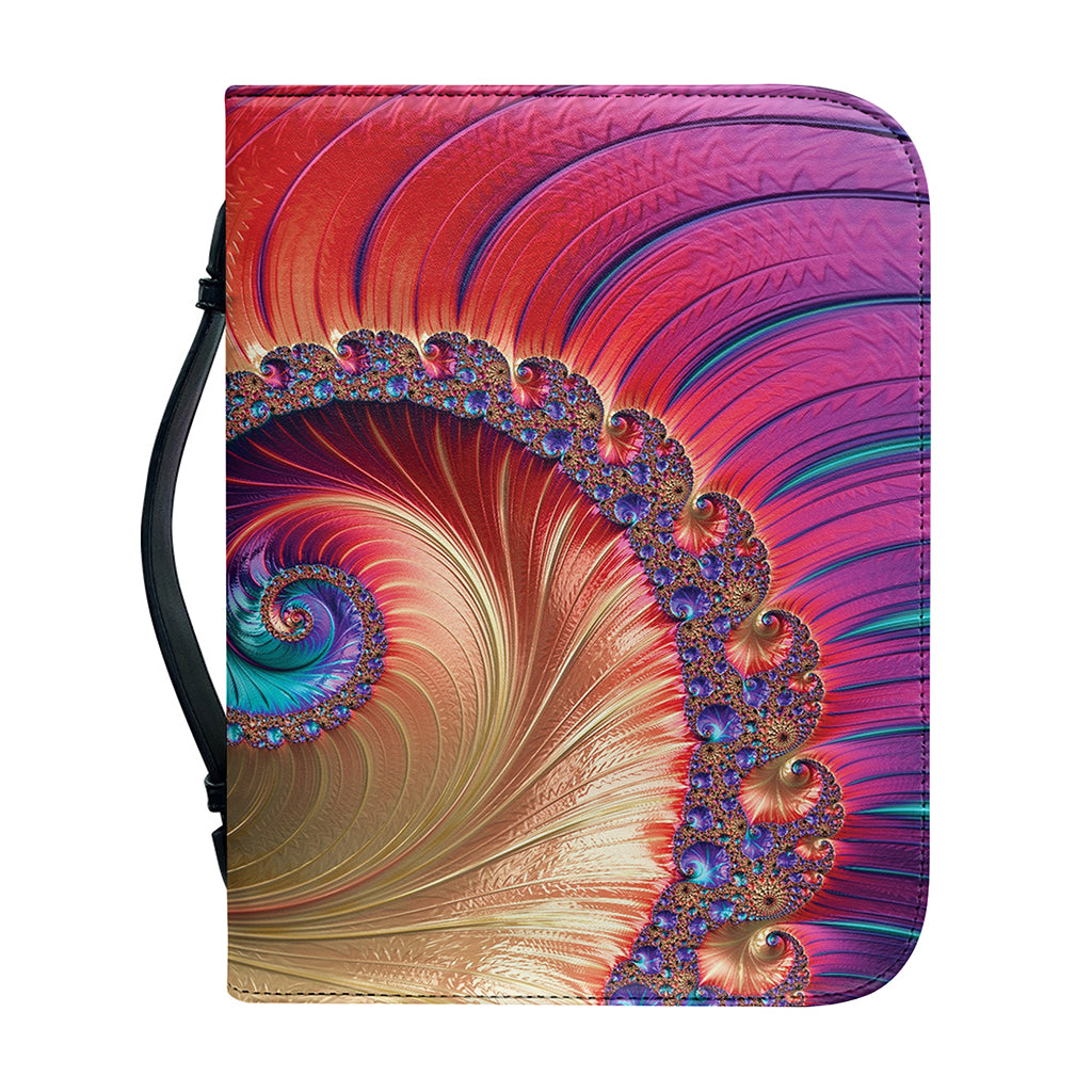 Infinite Fractal Print Leather Bible Cover