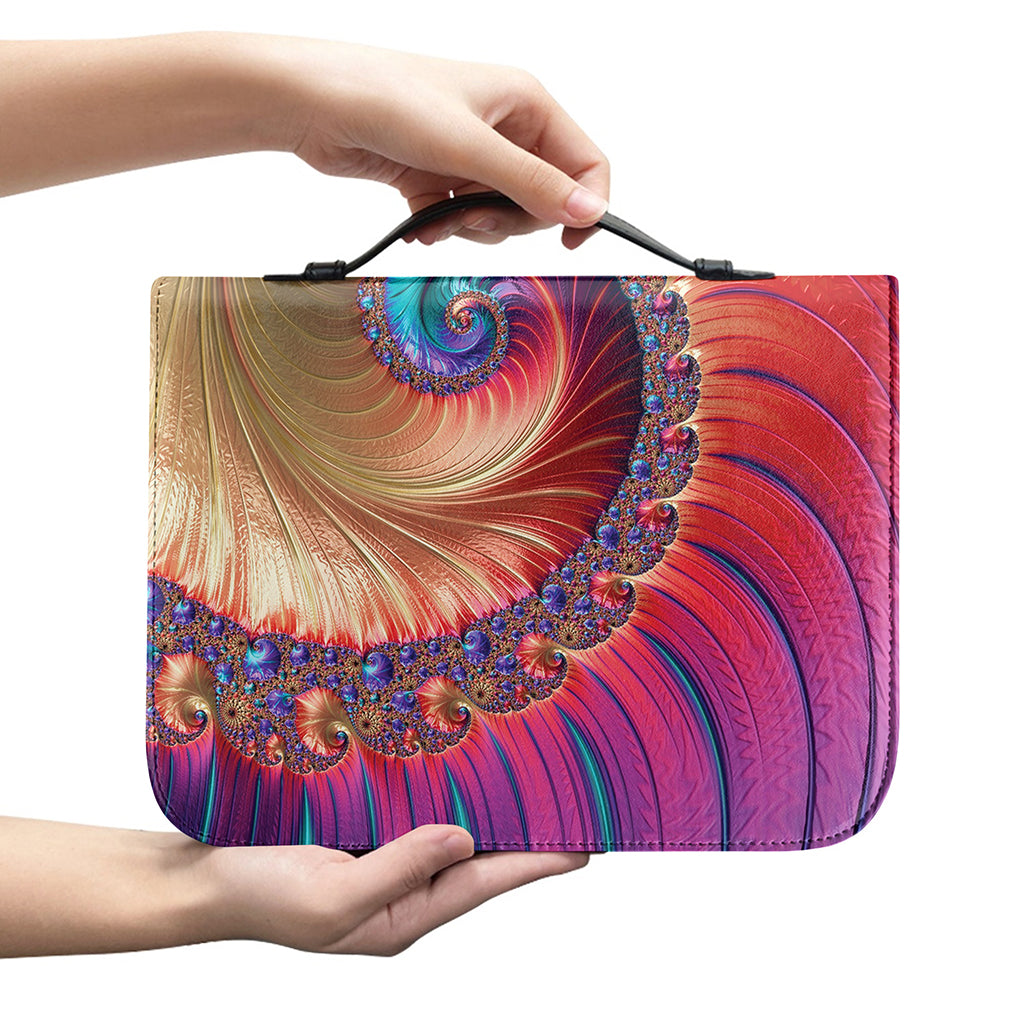 Infinite Fractal Print Leather Bible Cover