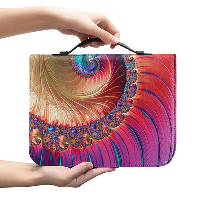 Infinite Fractal Print Leather Bible Cover