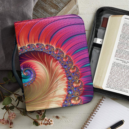Infinite Fractal Print Leather Bible Cover