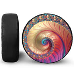 Infinite Fractal Print Leather Spare Tire Cover