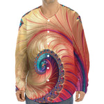 Infinite Fractal Print Long Sleeve Baseball Jersey