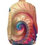 Infinite Fractal Print Long Sleeve Baseball Jersey