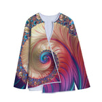 Infinite Fractal Print Long Sleeve Short Coat