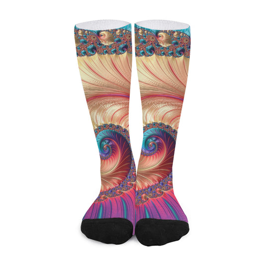 Infinite Fractal Print Long Socks