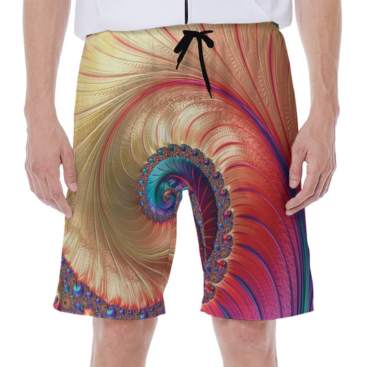 Infinite Fractal Print Men's Beach Shorts