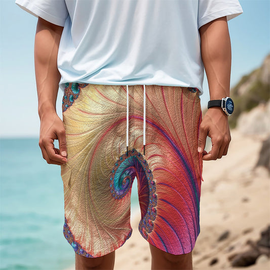 Infinite Fractal Print Men's Cargo Shorts