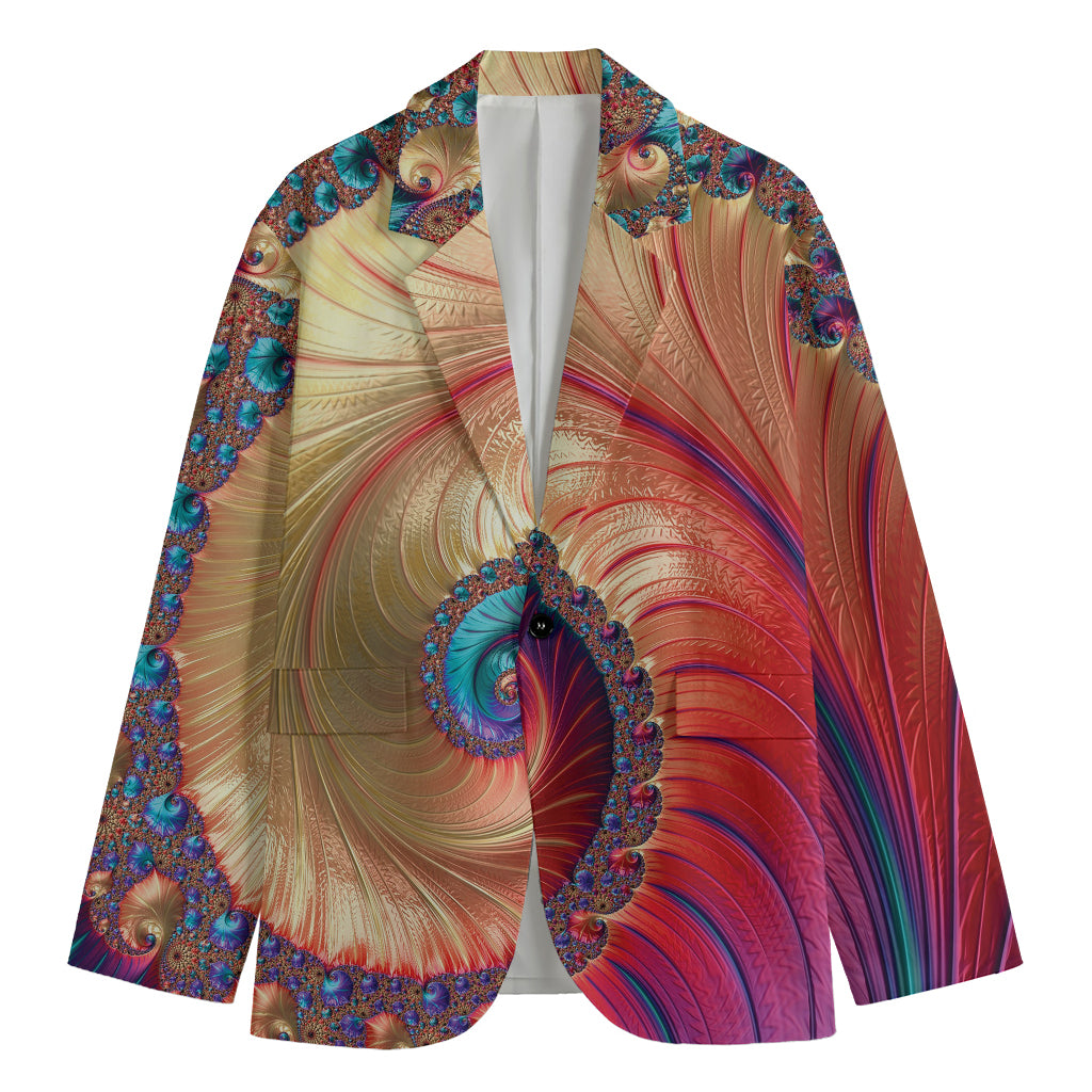 Infinite Fractal Print Men's Cotton Blazer