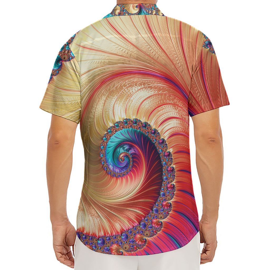 Infinite Fractal Print Men's Deep V-Neck Shirt