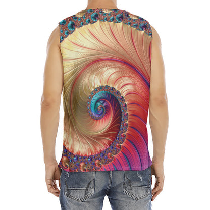 Infinite Fractal Print Men's Fitness Tank Top