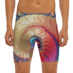 Infinite Fractal Print Men's Long Boxer Briefs