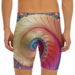 Infinite Fractal Print Men's Long Boxer Briefs