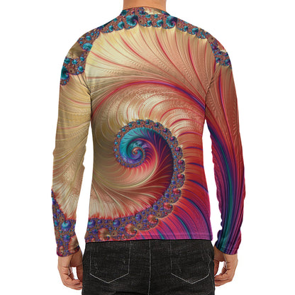 Infinite Fractal Print Men's Long Sleeve Rash Guard