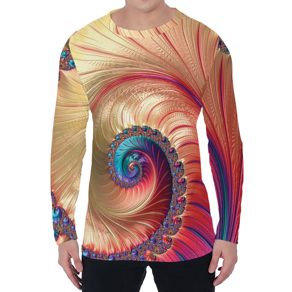 Infinite Fractal Print Men's Long Sleeve T-Shirt