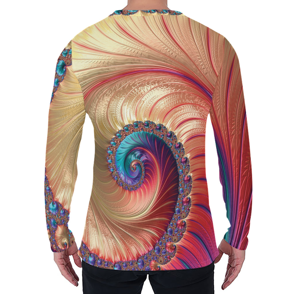 Infinite Fractal Print Men's Long Sleeve T-Shirt