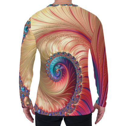 Infinite Fractal Print Men's Long Sleeve T-Shirt