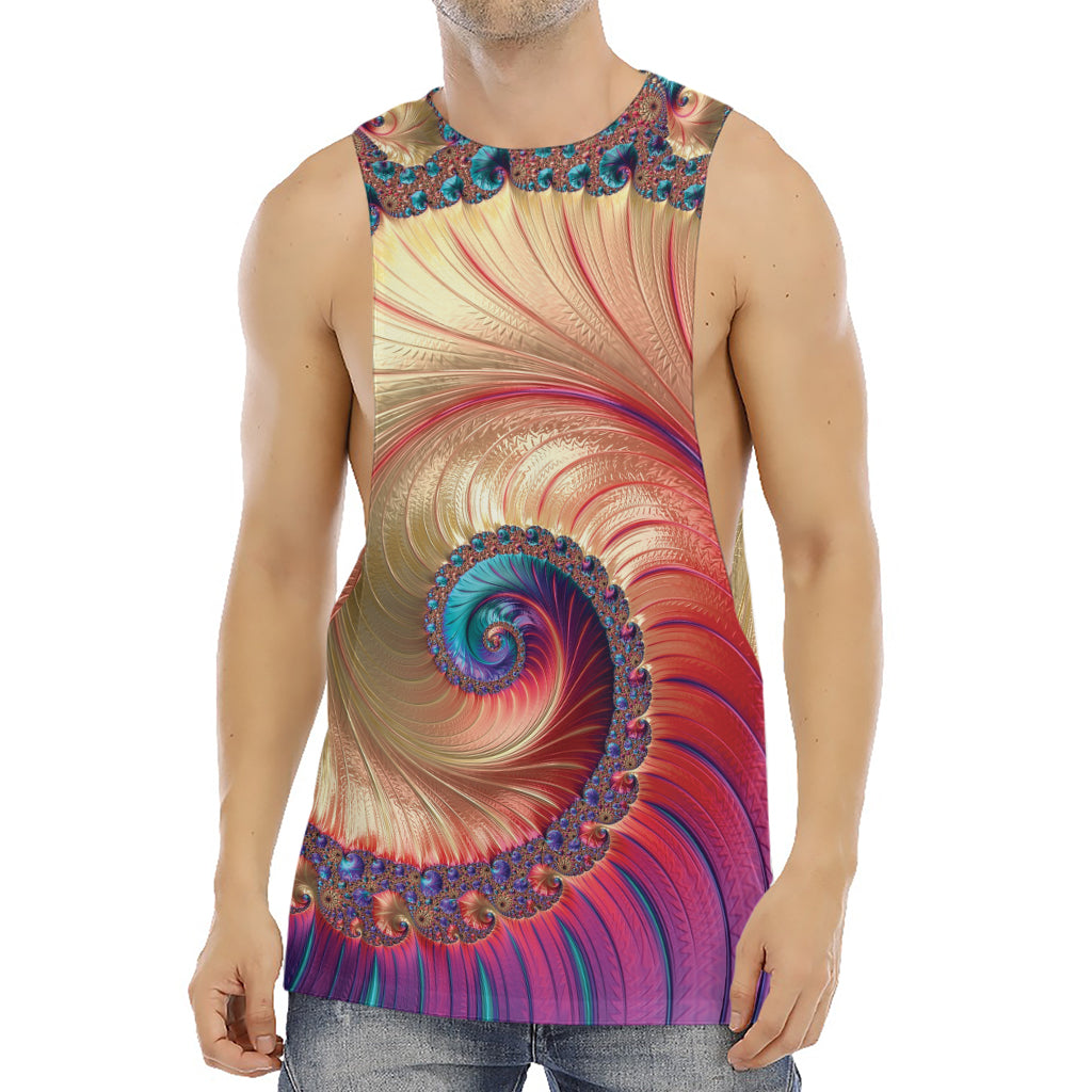 Infinite Fractal Print Men's Muscle Tank Top