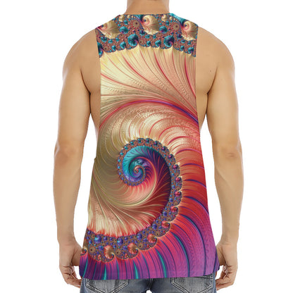 Infinite Fractal Print Men's Muscle Tank Top