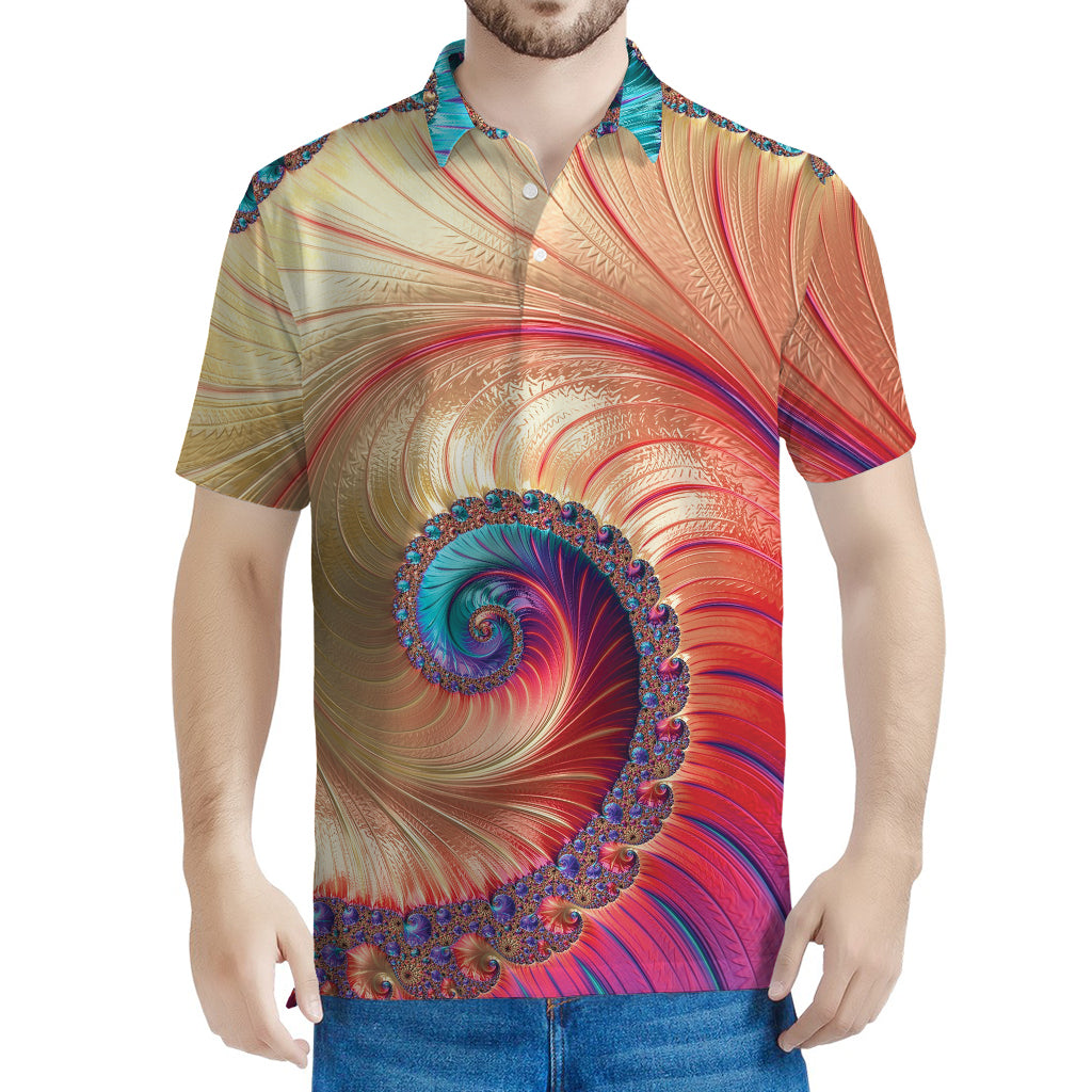 Infinite Fractal Print Men's Polo Shirt