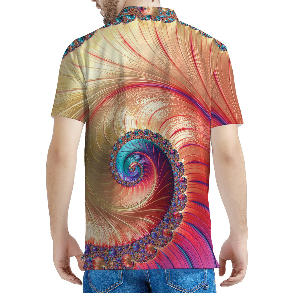Infinite Fractal Print Men's Polo Shirt