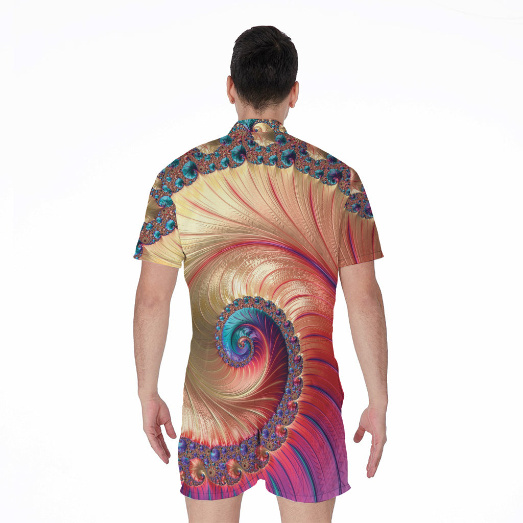 Infinite Fractal Print Men's Rompers