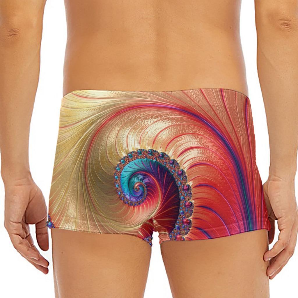 Infinite Fractal Print Men's Short Boxer Briefs