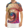 Infinite Fractal Print Men's Short Sleeve Rash Guard