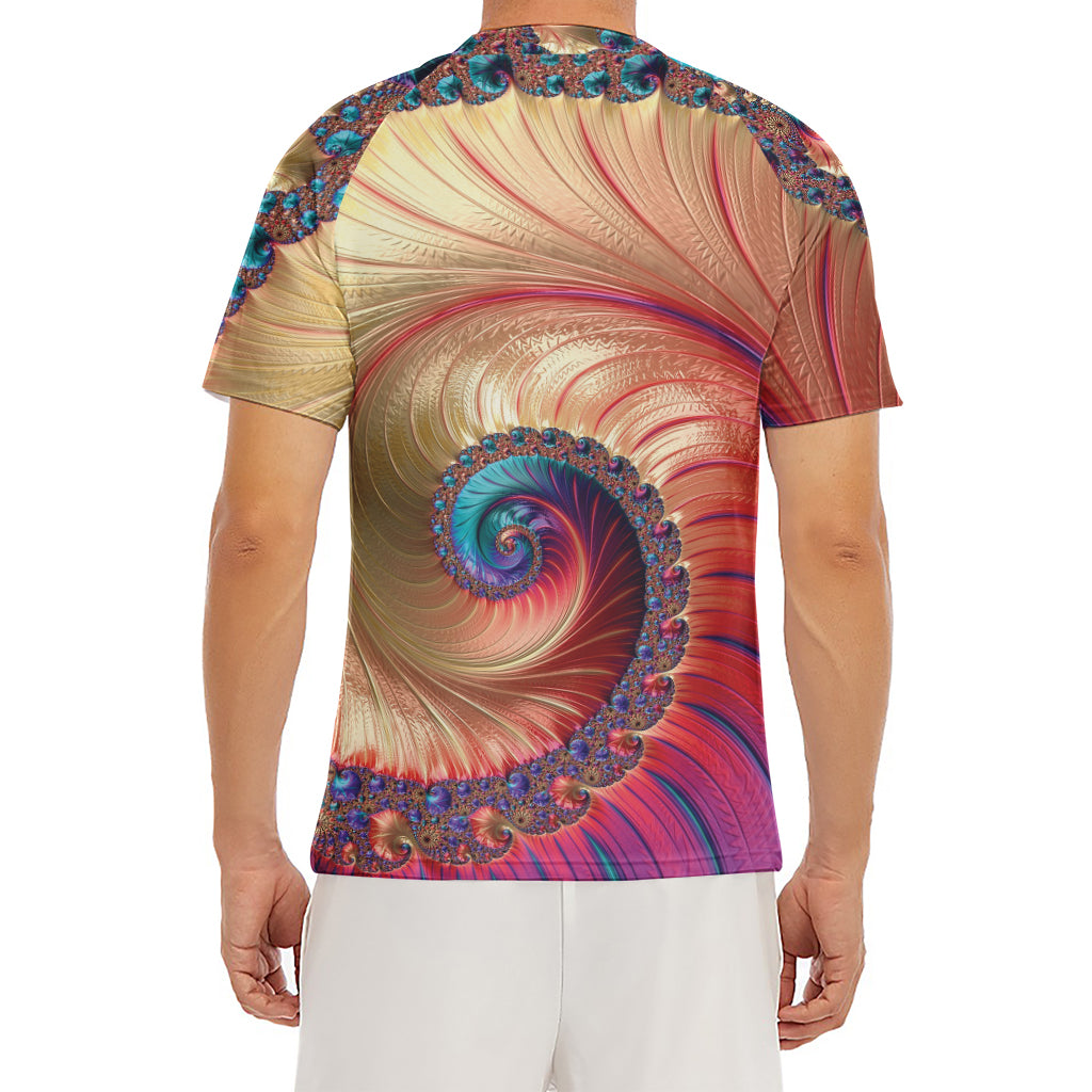 Infinite Fractal Print Men's Short Sleeve Rash Guard