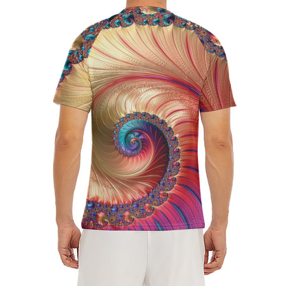 Infinite Fractal Print Men's Short Sleeve Rash Guard