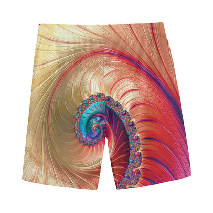 Infinite Fractal Print Men's Sports Shorts
