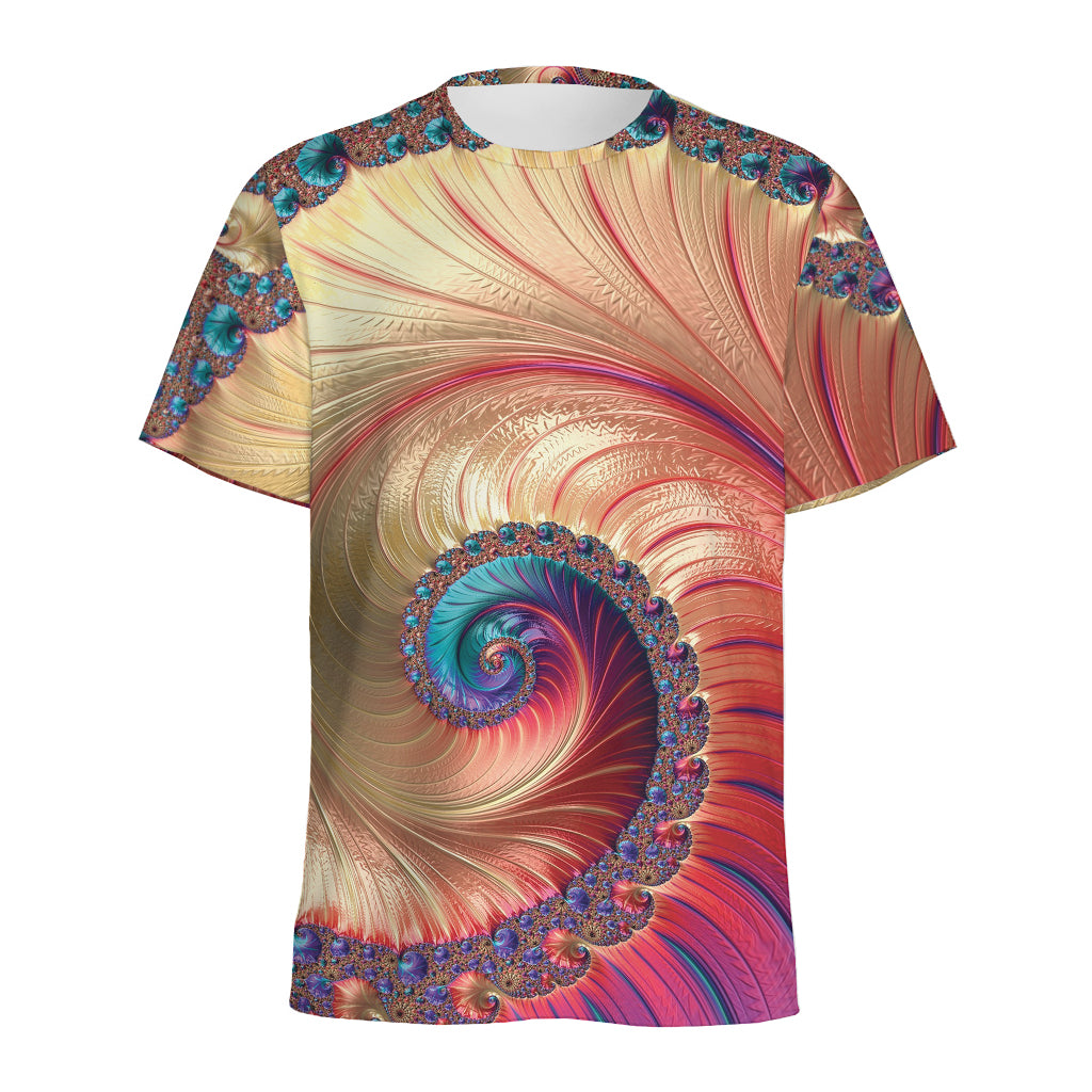 Infinite Fractal Print Men's Sports T-Shirt