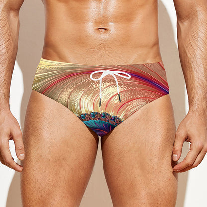 Infinite Fractal Print Men's Swim Briefs