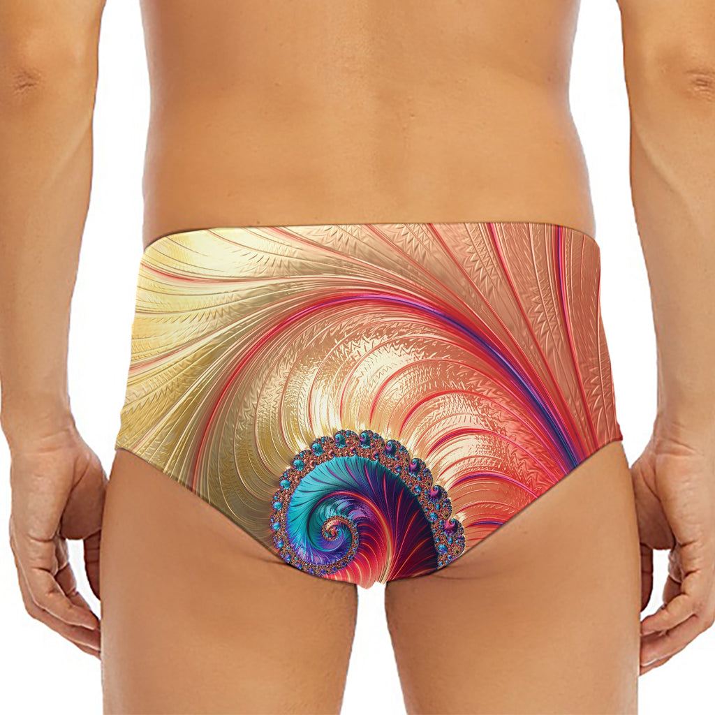 Infinite Fractal Print Men's Triangle Swim Briefs