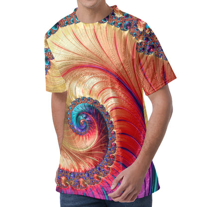 Infinite Fractal Print Men's Velvet T-Shirt