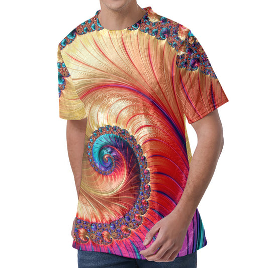 Infinite Fractal Print Men's Velvet T-Shirt