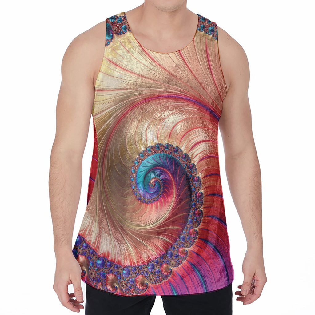 Infinite Fractal Print Men's Velvet Tank Top