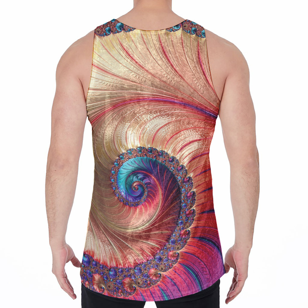 Infinite Fractal Print Men's Velvet Tank Top
