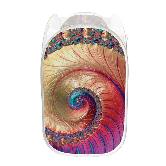 Infinite Fractal Print Mesh Laundry Hamper