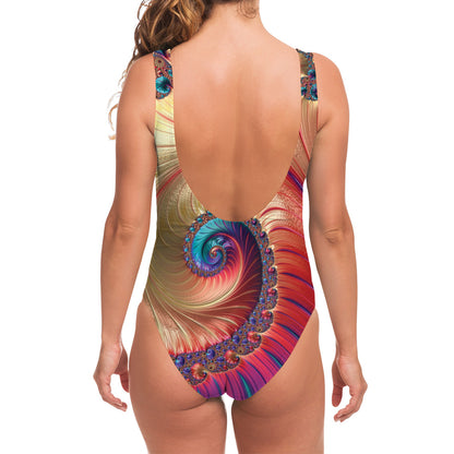 Infinite Fractal Print One Piece Swimsuit
