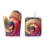 Infinite Fractal Print Oven Mitt And Pot Holder Set