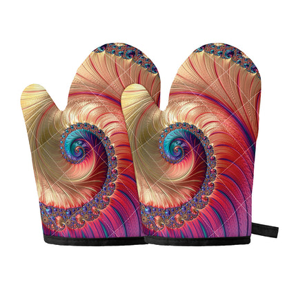 Infinite Fractal Print Oven Mitts