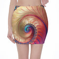 Infinite Fractal Print Pencil Mini Skirt