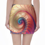 Infinite Fractal Print Pencil Mini Skirt