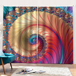 Infinite Fractal Print Pencil Pleat Curtains