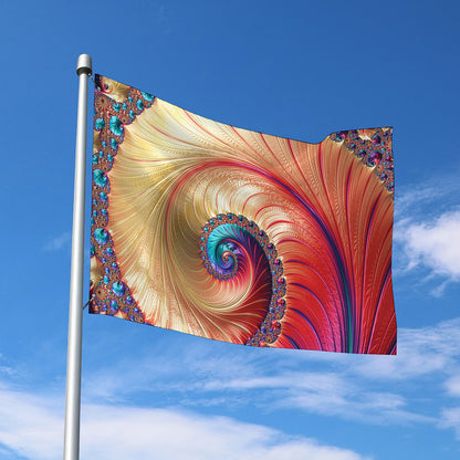 Infinite Fractal Print Polyester Flag
