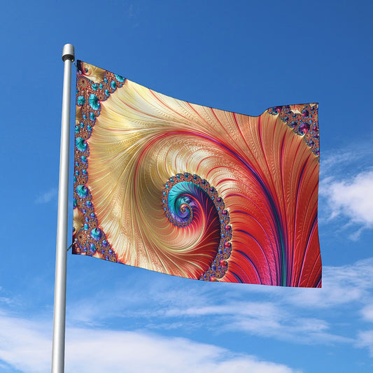 Infinite Fractal Print Polyester Flag