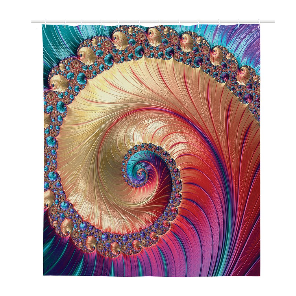 Infinite Fractal Print Polyester Shower Curtain