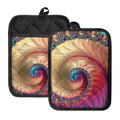 Infinite Fractal Print Pot Holders With Pocket