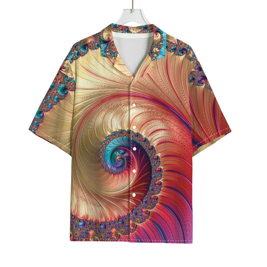 Infinite Fractal Print Rayon Hawaiian Shirt